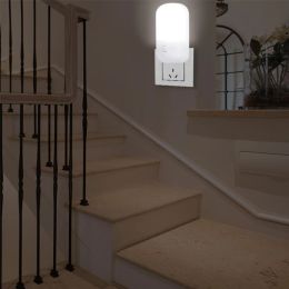 LED Night Light EU/US Plug-in Switch Lamp Nightlight Energy Saving Bedside Lamp For Children Bedroom Hallway Stairs Decor
