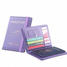 multi-functi PU Leather RFID Passport Cover Ultra-thin Waterproof Passport Protector Credit ID Card Wallet Passport Holder q01K#