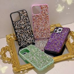 Luxury Fashion Bling Glitter stone cobblestone Phone Cases For Iphone 11 12 13 14 15 Plus Pro Max Soft Silicone Back Cover case MQ01