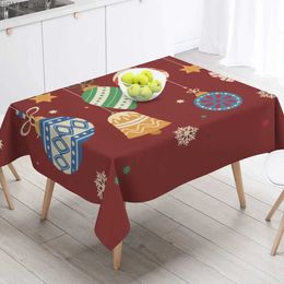 Table Cloth Christmas gift tablecloth Santa Claus atmosphere light cloth Christmas tablecloth coffee table tablecloth New Year decorations Y240401