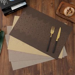 Table Mats 6PC Dining PVC Placemats Durable Waterproof Oil Proof Heat Insulation Pads For El Banquet Restaurant Kitchen Decor