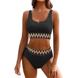 Women's Swimwear High Waisted Bikini Sets Two Piece Cut Bathing Suits Athletic Color Womens 2024 Maillot De Bain Femme