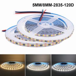 5V 5MM 8MM FPCB CCT LED Strip Light 5M 120LEDs/M Colour Temperature Adjustable 3000K-6500K 2835 SMD Flexible LED Tape Ribbon