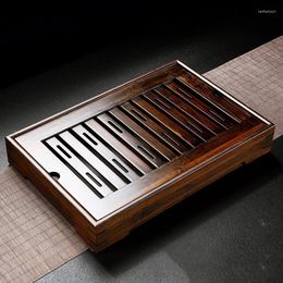 Tea Trays Handmade Wooden Tray Decor Drain Afternoon Accessories Chinese Kitchen Set Bandeja Vassoi Large Serving Gift
