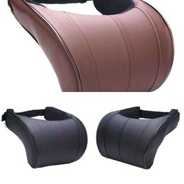 Upgrade 1Pcs Pillow Leather Auto Car Neck Pillow Memory Foam Car Pillow Neck Rest Seat Headrest Cushion Pad High Quality