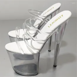 Dance Shoes Summer 8 Inch Transparent With High Heels Sexy 20 Cm Model Banquet Club Stage