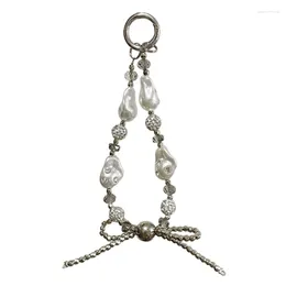 Keychains Bowknot Phone Chain Tassels Pendant Keychain Acrylic Charm Strap Lanyard Bag Backpack Ornament Key Holder For Girl