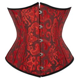 Carriers Corset Underbust Top Body Shaper for Wome Waist Cincher Sexy Gothic Plus Size Corpete Corselet Fashion Black White Red Blue Rose