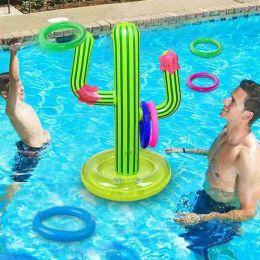 2021 Outdoor Swimming Pool New PVC Inflatable Cactus Toss Party Bar Party Beach Travel Pool Toys Set Ice Supplies Game Floating