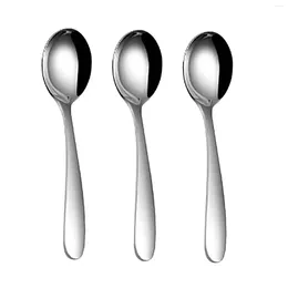 Spoons 3Pcs Round Head Soup Heat Resistance Rice Spoon Korean Tablespoon For Tea Bouillon Pancake Batter Restaurants Home