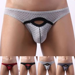 Mesh Underwear Breathable Bulge Pouch Hollow Lingerie Panties Shorts Sports Stretch Trunks Bikini Boxer Briefs