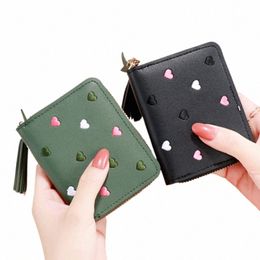 2023 Women Small Wallet Ladies Mini Tassel Wallet Cute Girl Short Zipper Lovely Pu Leather Coin Purse Female Hand Wallet Cartera E6km#