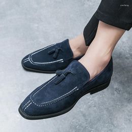 Casual Shoes Spring Suede Men Dress High Quality Loafers Green Monk For Driving Comfortable Slip-On Luxury Designer