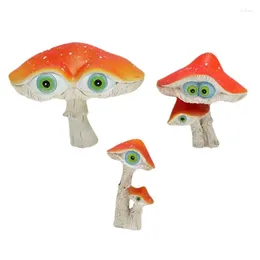 Garden Decorations Mushroom Figurines For 3pcs Cute Decorative Figurine Bonsai Craft Decor Landscape Outdoor Decoration