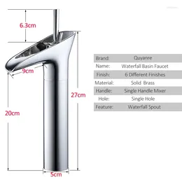 Bathroom Sink Faucets Chrome Open Spout Waterfall Basin Tap Black Torneira Banheiro Single Handle Mixer Vessel Faucet Antique