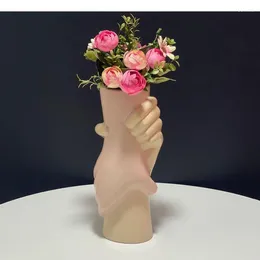 Vases Hand In Ceramic Vase Design Art Decoration Crafts Decorative Ornaments Hydroponic Flower Arrangement