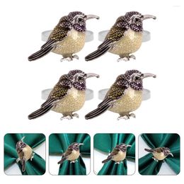 Table Cloth 4 Pcs Napkin Ring Thanksgiving Rings Serviette Clasp Decorate Dining Room Napkins Holder Alloy Years