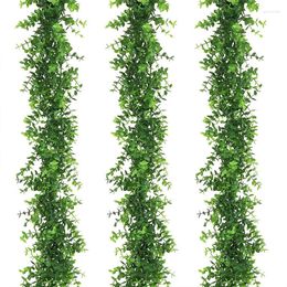 Decorative Flowers 180cm Artificial Plastic Plants Eucalyptus Vine Diy Decoration Wreath Garland Wedding Arch Home Christmas Fake Rattan