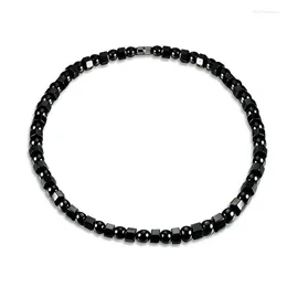 Chains Natural Black Hematite Necklaces Therapy Necklace Men Women Jewellery Pain Relief For Neck Shoulder