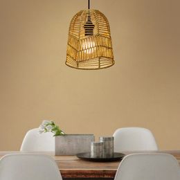 Shade Lamp Lampshade Light Rattan Ceiling Cover Chandelier Floor Hanging Pendant Shades Lighting Wicker Table Bulb 28X26CM