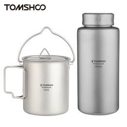 Tomshoo 1L Bottle Leakproof Single-layer Sport Water Bottle 750ml Pot Cup Ultralight Outdoor Camping Drinkware Supplies 240322