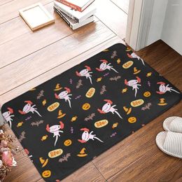 Carpets Axolotl Non-slip Doormat Bath Mat Halloween Pattern Floor Carpet Welcome Rug Home Decorative