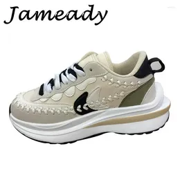 Casual Shoes Men Women Trainers Chunky Heel Platform Mixed Colour Lace Sport Fashion Tennis Female Basket Flat Sneakers