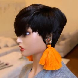 Short Wigs for Black Women Short Pixie Cut Wigs Side Bangs Short Cut Wigs