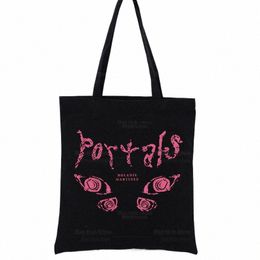 melanie Martinez Portals Singer Music Harajuku Shop Black Bags Canvas Tote Bag Mom Reusable Cloth Bag Handbag Shoulder Bags a5p8#