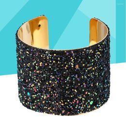 Charm Bracelets Women Open Bangle European And American Wide Sequin Miss Bangles