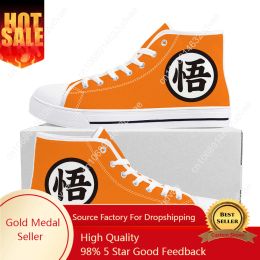 Shoes Hot Dragon Master Goku Logo High Top Sneakers High Quality Mens Womens Teenager Canvas Sneaker Casual Couple Shoes Custom Shoe