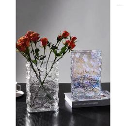 Vases Finnish Glacier Vase Nordic Simple Transparent Glass Flowers Water-fed Decorative Flower Table Arrangement Ornaments