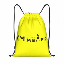 custom Mbappes KM Drawstring Backpack Bags Men Women Lightweight Soccer Gym Sports Sackpack Sacks for Yoga E3Jc#