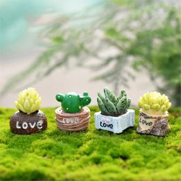Garden Decorations 4Pcs Plant DIY Resin Fairy Craft Decoration Miniature Micro Gnome Terrarium Gift