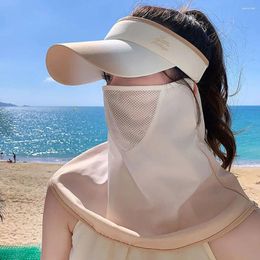 Wide Brim Hats Silk Sunscreen Hat Tie Neck Face Protection Tea Picking Cap UV Empty Top Shawl Summer