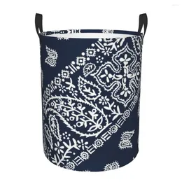 Laundry Bags Bandana Pattern Hamper Large Clothes Storage Basket Toys Bin Organizer For Boy Girl