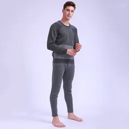 Men's Thermal Underwear Long Pullover Autumn Winter Turtleneck Tops Pants 2 Piece Set Male Clothing Warm Thick Termica Plus Size