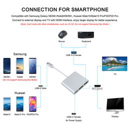 USB C To HDMI Adapter Cable Type-C Converter USB 3.1 Interface 4K Charging Adapter for Macbook Air 12 Converter Hub