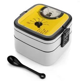 Dinnerware Radioactive Geiger Counter Double Layer Bento Box Salad Portable Picnic Rads