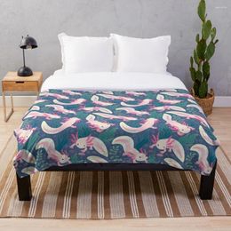 Blankets Axolotls Blanket Print On Demand Decorative Sherpa For Sofa Bed Gift