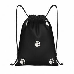 custom Funny Dog Paw Drawstring Bags for Training Yoga Backpacks Women Men Animal Lover Sports Gym Sackpack N8LZ#