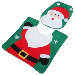 Bath Mats Christmas Toilet Cover Lid Protector For Xmas Floor Pad Mat Decorative Decorations