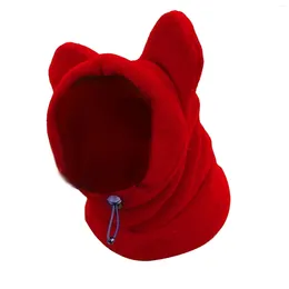 Dog Apparel Winter Pet Hat Windproof Adjustable Hood Warm Ears Hoodie For Small