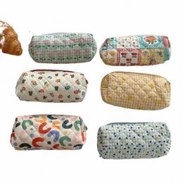 kawaii Floral Travel Cosmetic Lipstick Coin Purse Storage Bag Cute Makeup Handbags Women Wallet Pencil Case Organiser Pouch Bags 35jb#