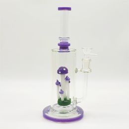 2024 Clear Cream Purple Rare Bruch Mushroom 11 Inch Glass Bongs Water Pipe Bong Tobacco Smoking Tube 14MM Bowl Dab Rig Recycler Bubbler Pipes