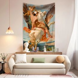 Ancient Greek Mythology Tapestry Oil Painting Printed Boho Home Decor Wall Hanging Living Room Bedroom Background Sofa Blanket