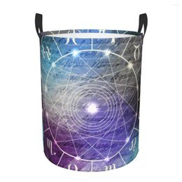 Laundry Bags Folding Basket Magic Zodiacs Circle Dirty Clothes Storage Bucket Wardrobe Clothing Organiser Hamper