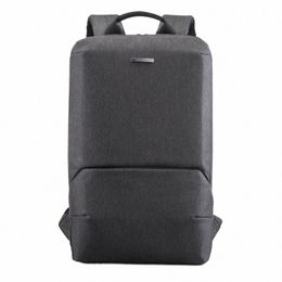 kingss Thin 15'' Laptop Backpacks Men Women Busin Backpack Office Work Bag Unisex Grey Ultralight Schoolbag With USB 2253#