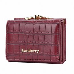 baellerry New Women Short Wallet Brand Card Holder Simple Coin Pocket High Quality Female Purse Crocodile Pattern Women's Wallet 962K#