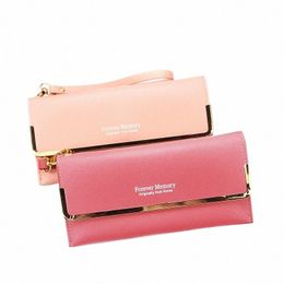 women Wallet Anti Theft Leather Wallets for Woman Lg Zipper Large Lady Clutch Bag Female Purses Card Holder Purse Cartera J6So#